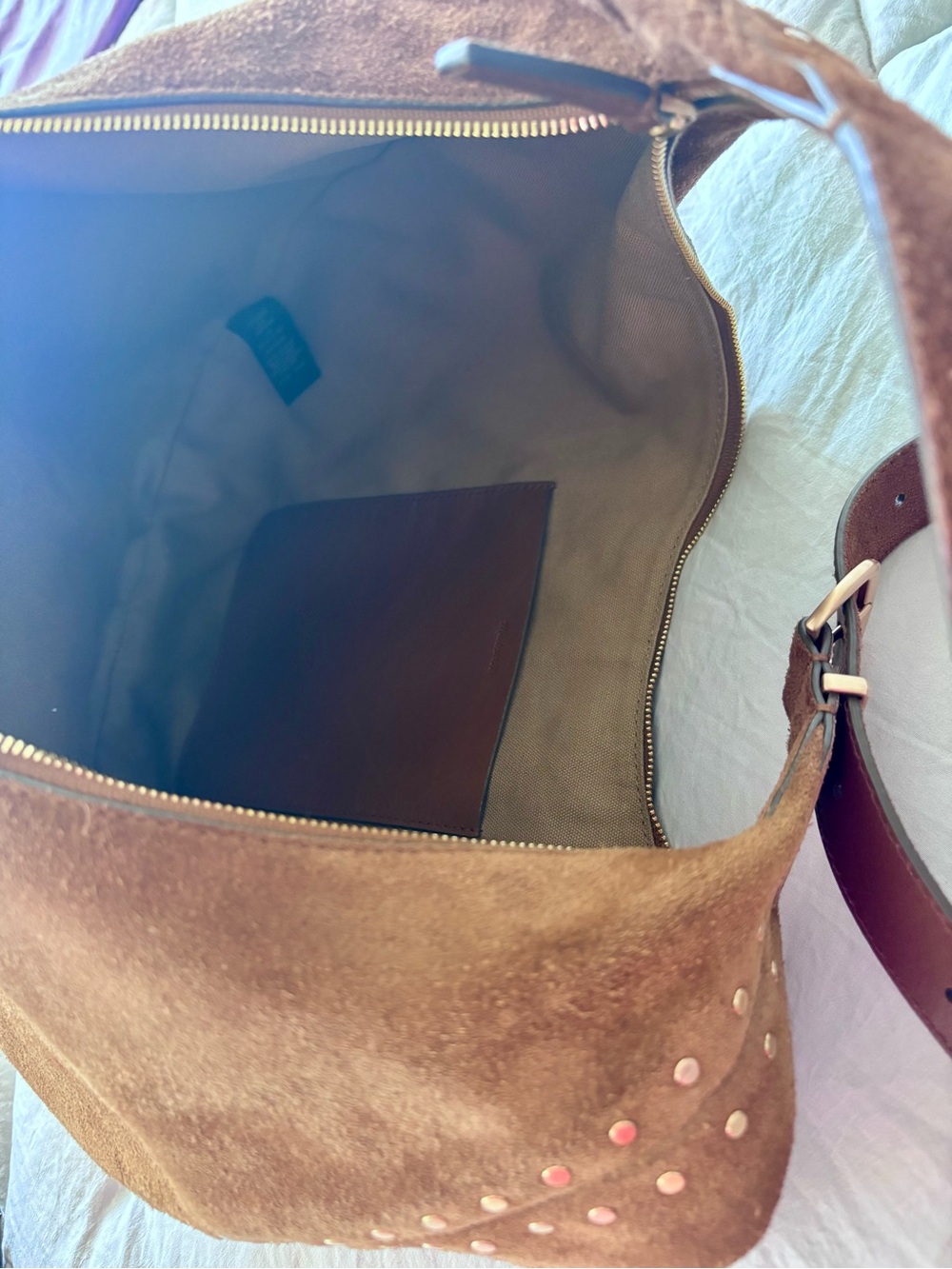 Brown Suede Hobo Shoulder Bag - Madewell - Picture 5 of 6